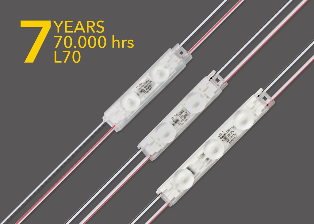 LED OPTIKA 100 LEDIT BLANCO LUZ CALIDA WW 3 CHIP, CADENA DE 30 MODULOS ...
